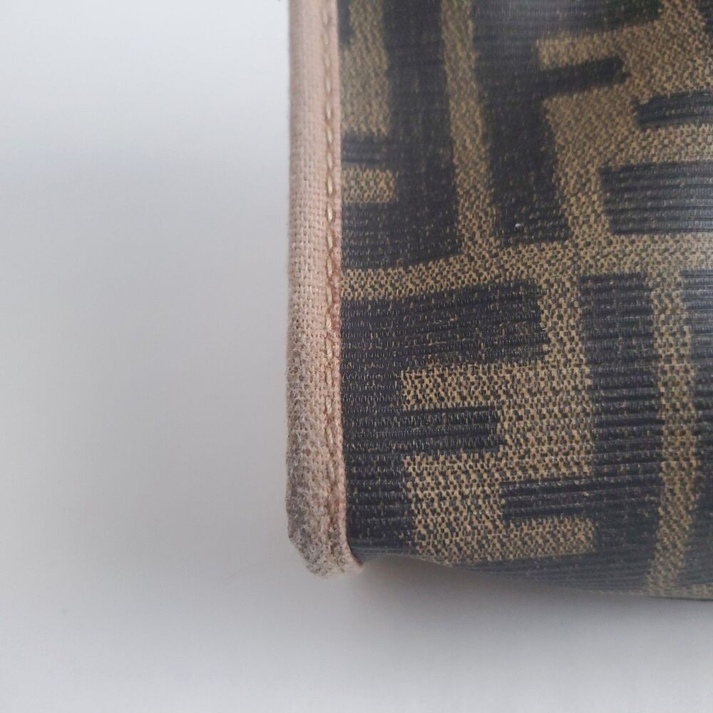 Vintage Fendi Zucca Clutch FF Monogram Brown Pouch Bag Logo Classic 1980's - Picture 11 of 16